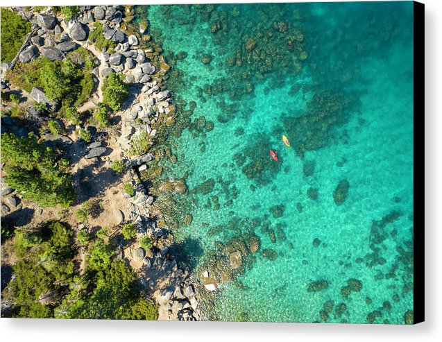 Inspiration Point Lake Tahoe Paddlers - Canvas Print