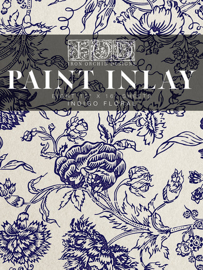 IOD Indigo Floral 12x16 Paint Inlay