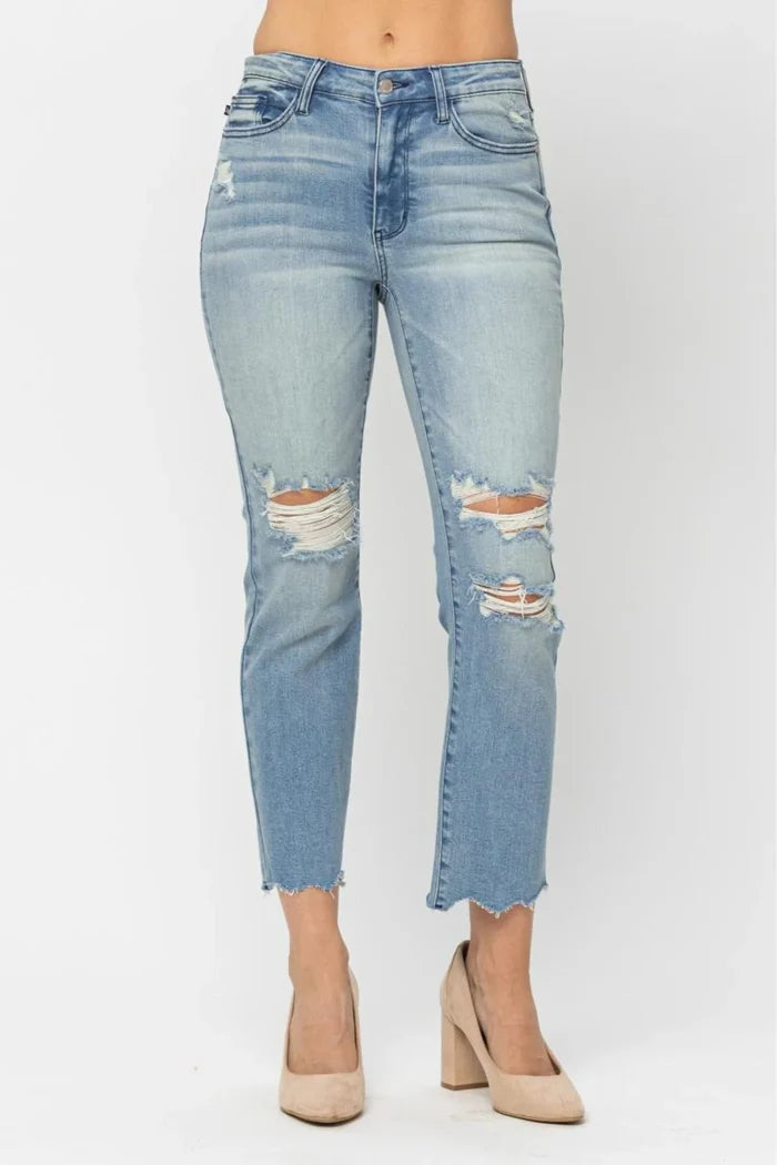 Judy Blue Burnice Cropped Straight Leg