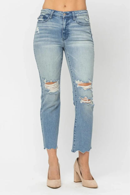 Judy Blue Burnice Cropped Straight Leg