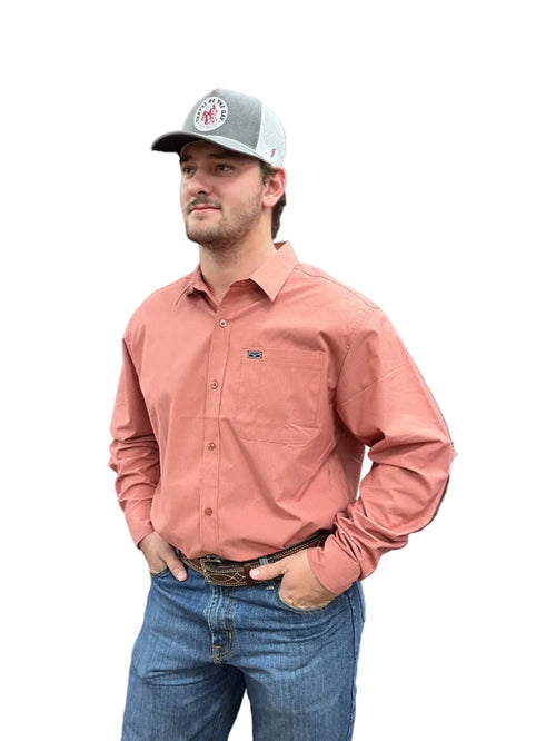 Kimes Ranch Men's Red Long Sleeve Linville Western Top-Painted Cowgirl Western Store