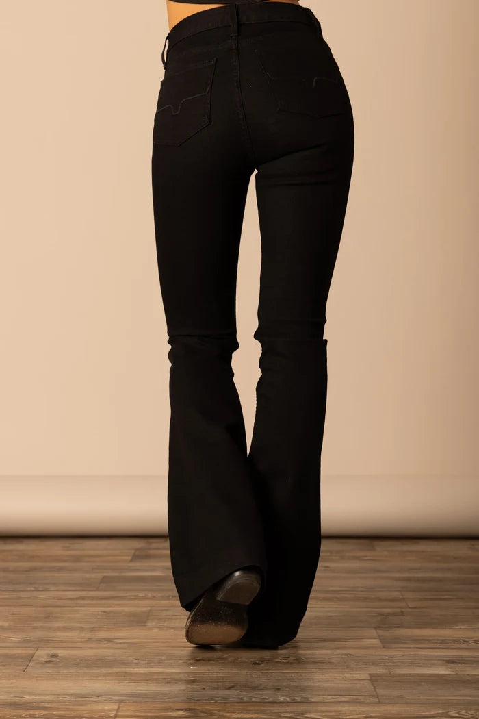 Kimes Ranch Women's Jennifer Black Ultra High Rise Flare Jean
