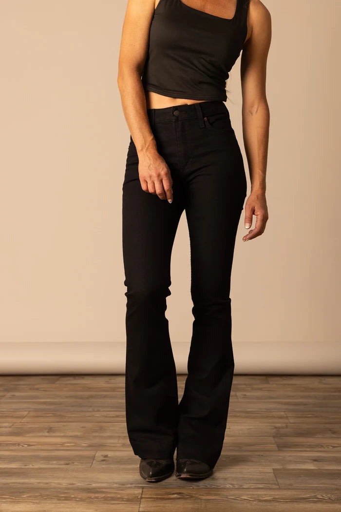 Kimes Ranch Women's Jennifer Black Ultra High Rise Flare Jean