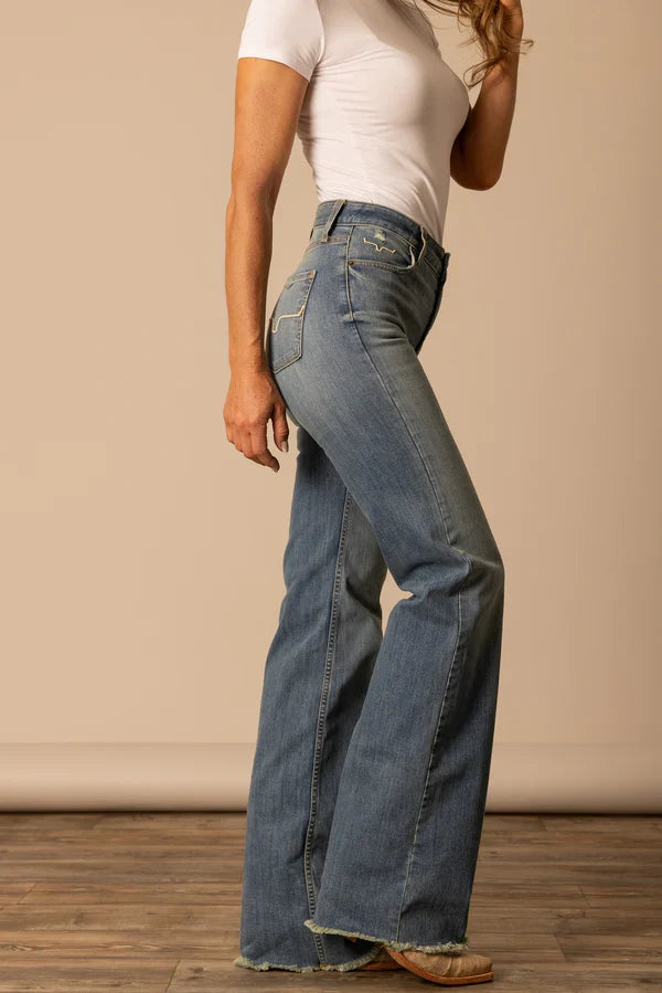 Kimes Ranch Women's Olivia Light Wash High Rise Stovepipe Wide Leg Jeans-Painted Cowgirl Western Store