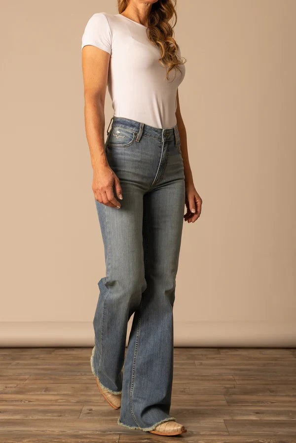 Kimes Ranch Women's Olivia Light Wash High Rise Stovepipe Wide Leg Jeans-Painted Cowgirl Western Store