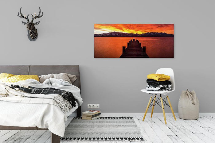 Lake Tahoe Sunset Pier By Brad Scott - Metal Print