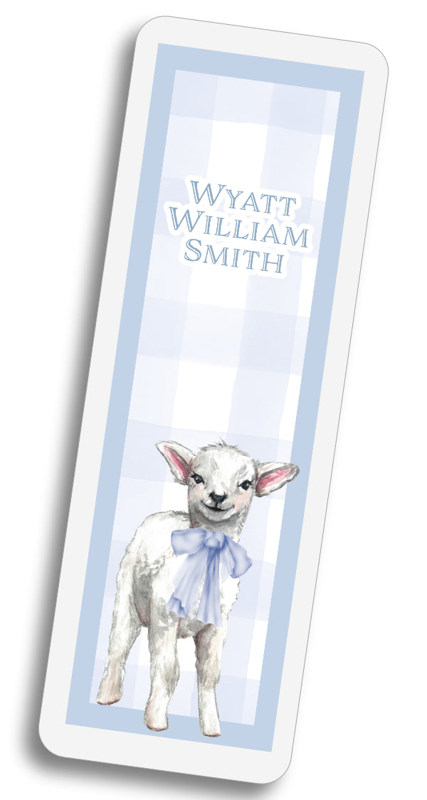 Lamb Bookmark - Blue