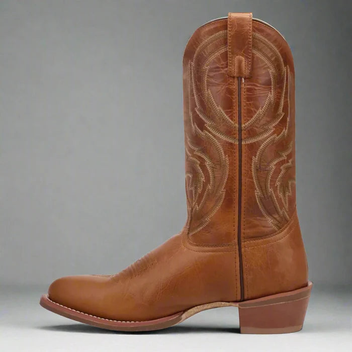 Laredo Men's Brown Novak Leather Medium Round Toe Western Cowboy Boots 70011