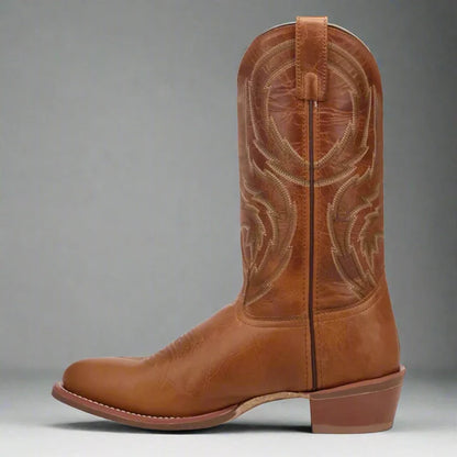 Laredo Men's Brown Novak Leather Medium Round Toe Western Cowboy Boots 70011