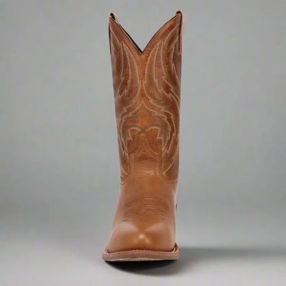 Laredo Men's Brown Novak Leather Medium Round Toe Western Cowboy Boots 70011