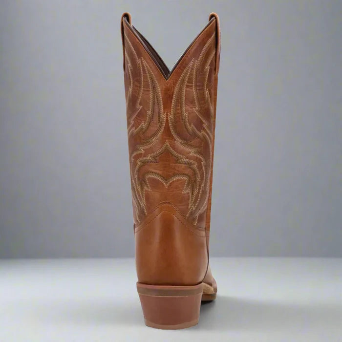 Laredo Men's Brown Novak Leather Medium Round Toe Western Cowboy Boots 70011