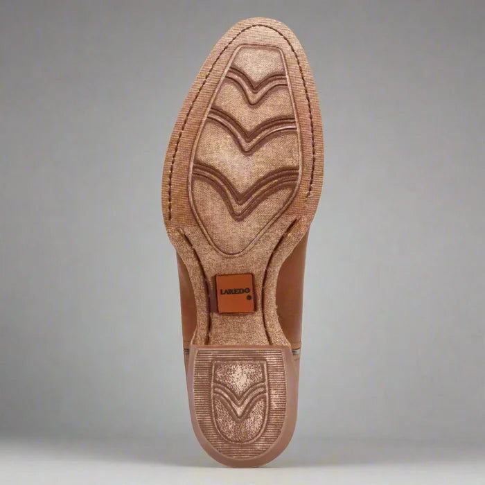 Laredo Men's Brown Novak Leather Medium Round Toe Western Cowboy Boots 70011