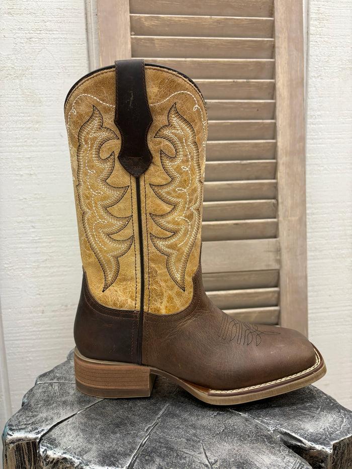 Laredo Women's Delaney Dark Brown & Bone Square Toe Cowgirl Boots 5946-Painted Cowgirl Western Store