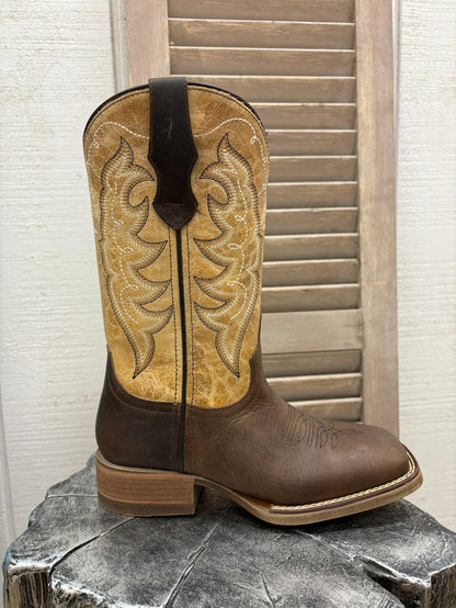 Laredo Women's Delaney Dark Brown & Bone Square Toe Cowgirl Boots 5946-Painted Cowgirl Western Store