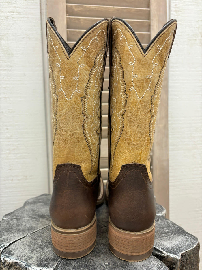 Laredo Women's Delaney Dark Brown & Bone Square Toe Cowgirl Boots 5946-Painted Cowgirl Western Store