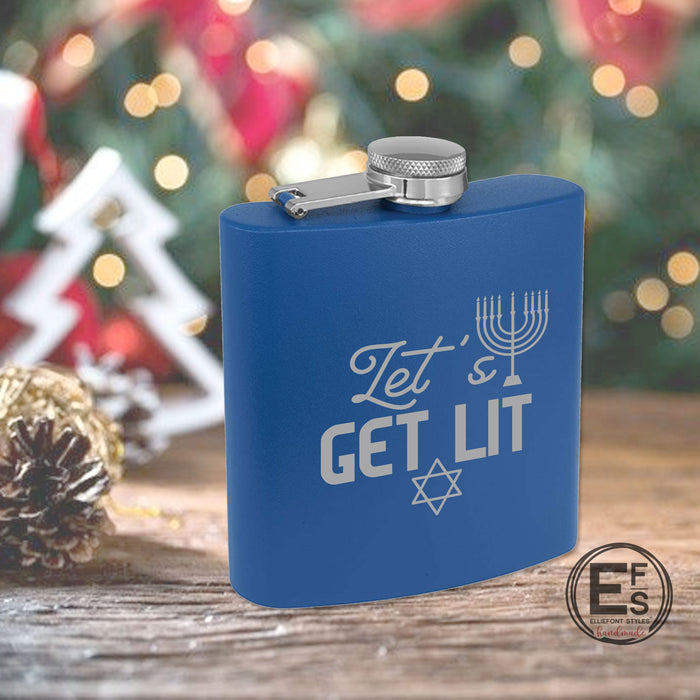 Let's Get Lit Hanukkah Flask