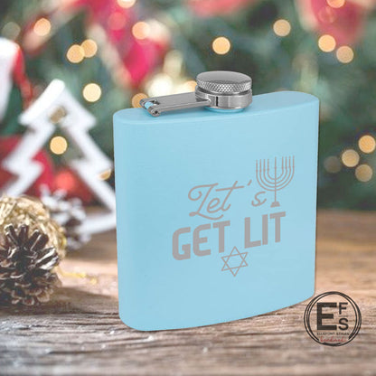 Let's Get Lit Hanukkah Flask