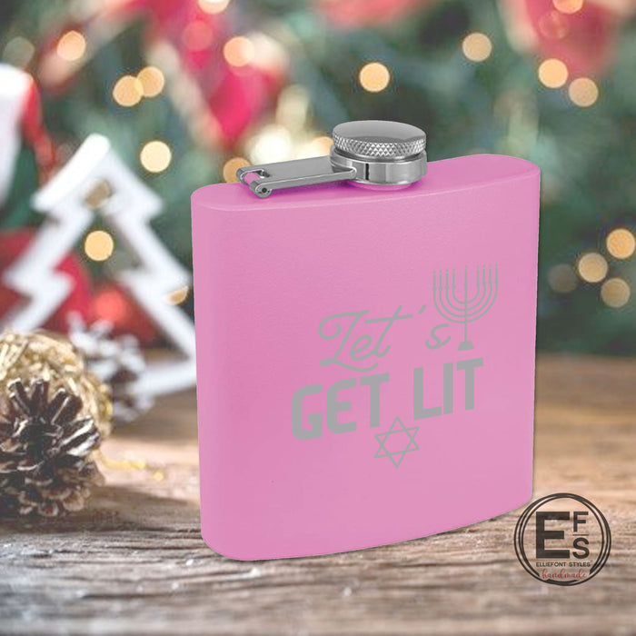 Let's Get Lit Hanukkah Flask