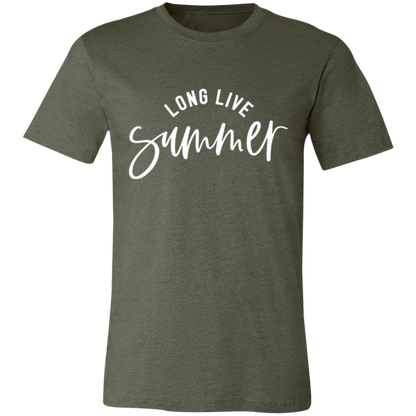 Long Live Summer graphic t-shirt in Heather Military Green