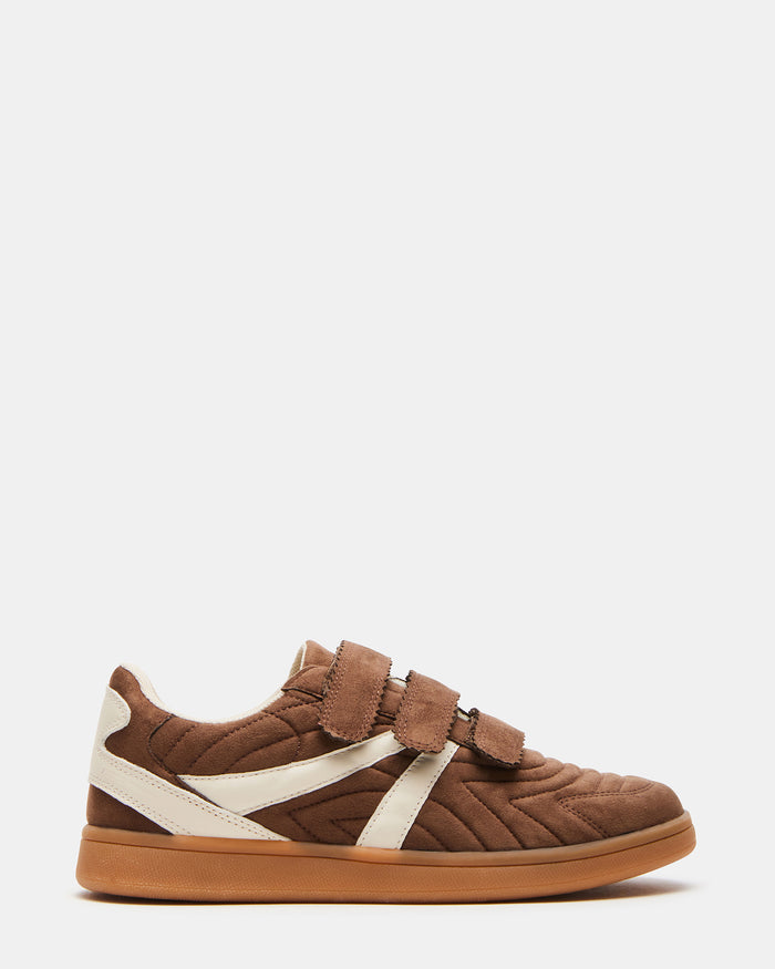 MACER Brown Low-Top Velcro Sneaker | Women's Sneakers | Steve Madden