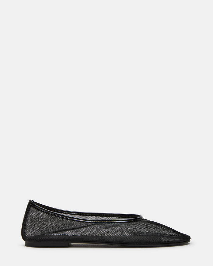 MEADOW Black Mesh Women's Ballet Flats | Steve Madden