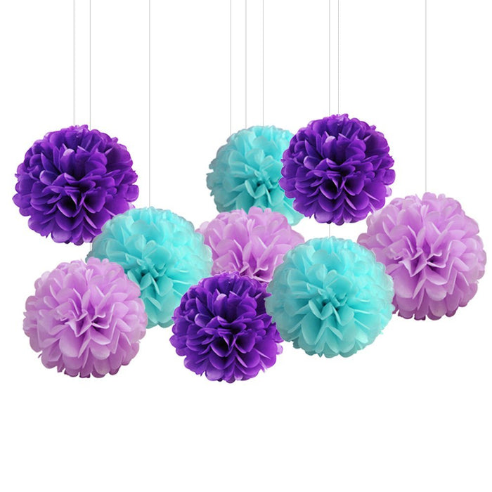 Mermaid Birthday Theme Set Banner, Balloons, Pom Pom & Tassels Party Decorations