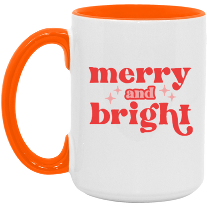 Merry and Bright ceramic coffee mug, product photo 2