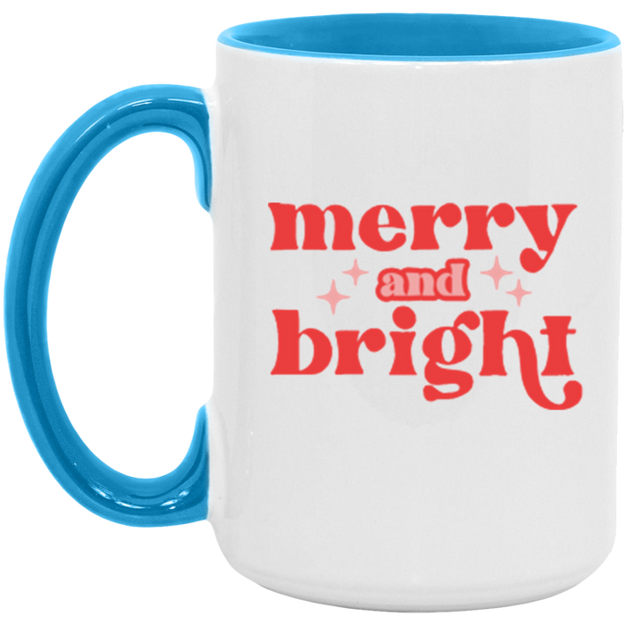 Merry and Bright ceramic coffee mug, product photo 3