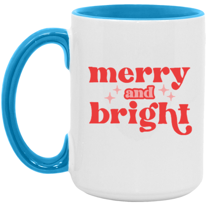 Merry and Bright ceramic coffee mug, product photo 3