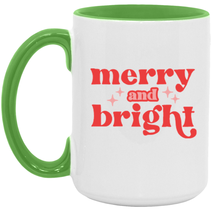 Merry and Bright ceramic coffee mug, product photo 4