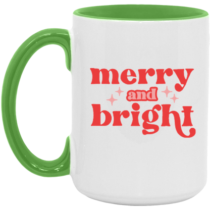 Merry and Bright ceramic coffee mug, product photo 4