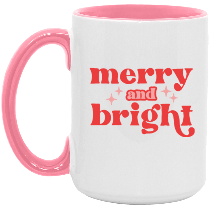Merry and Bright ceramic coffee mug, product photo 5