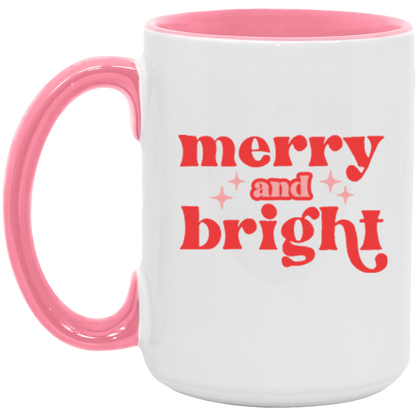 Merry and Bright ceramic coffee mug, product photo 5