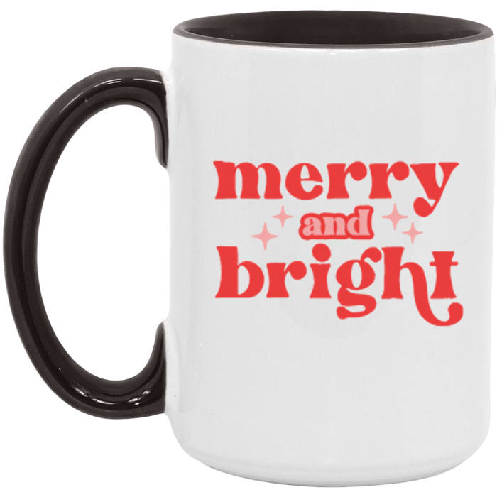 Merry and Bright ceramic coffee mug, product photo 6