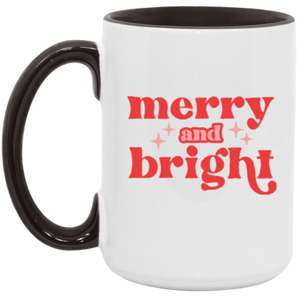 Merry and Bright ceramic coffee mug, product photo 6