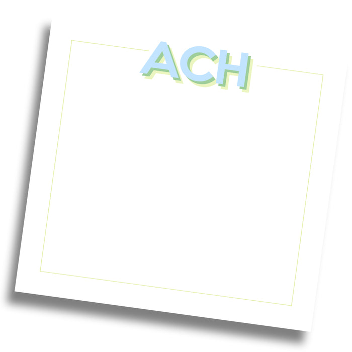Monogram Block Notepad - Blue/Greens