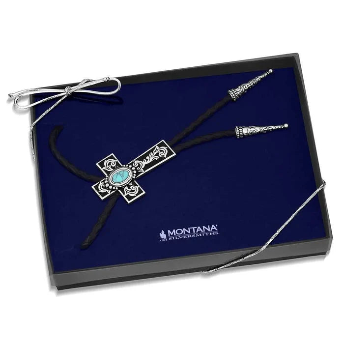 Montana Silversmiths Everlasting Faith Silver Cross Bolo Tie BT6181
