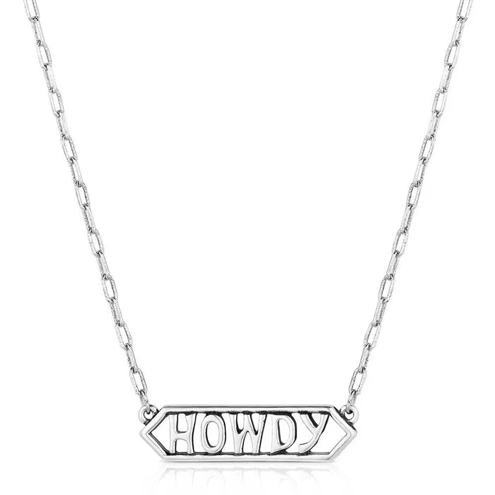 Montana Silversmiths Howdy Silver Bar Necklace NC6203