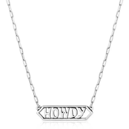 Montana Silversmiths Howdy Silver Bar Necklace NC6203
