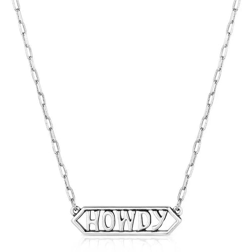 Montana Silversmiths Howdy Silver Bar Necklace NC6203