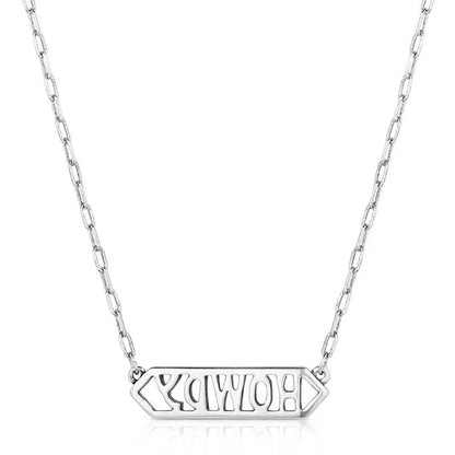 Montana Silversmiths Howdy Silver Bar Necklace NC6203