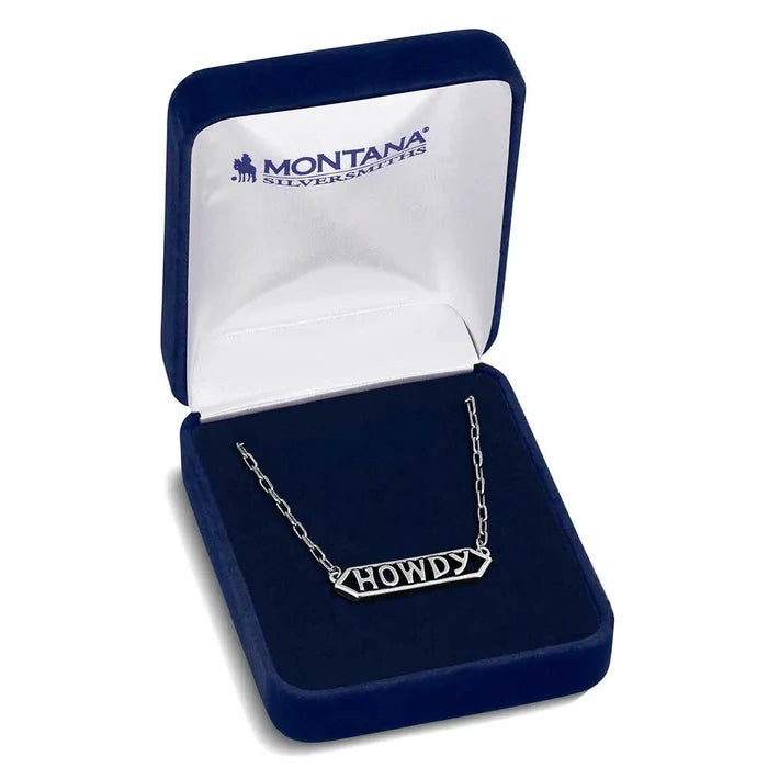 Montana Silversmiths Howdy Silver Bar Necklace NC6203