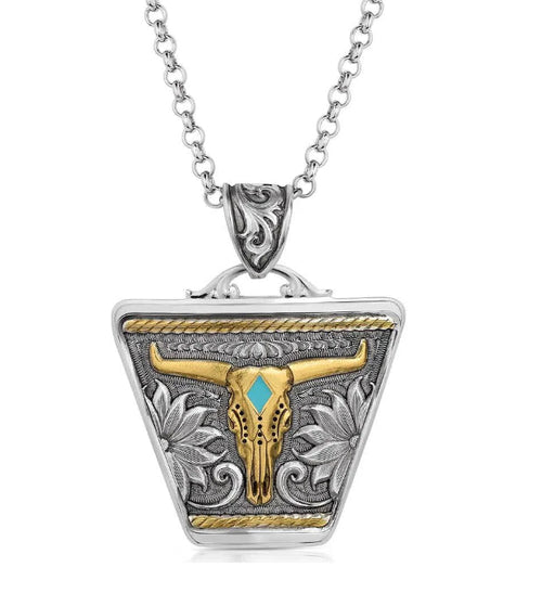 Montana Silversmiths Meadow Majesty Steerhead Necklace NC5898RTG