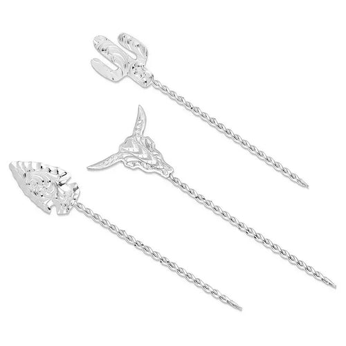 Montana Silversmiths Set of 3 Southwest Silver Hat Picks HPK100