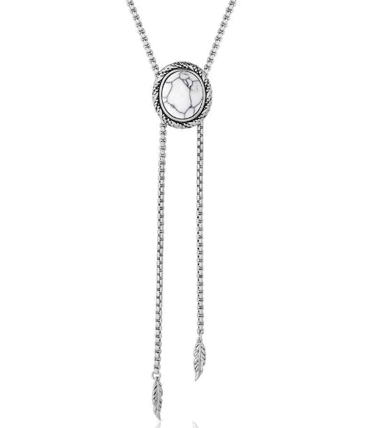 Montana Silversmiths White Buffalo Stone Halo Spirit Necklace NC6031
