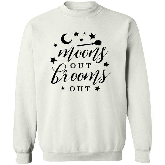 Moons Out Brooms Out crewneck sweatshirt in White