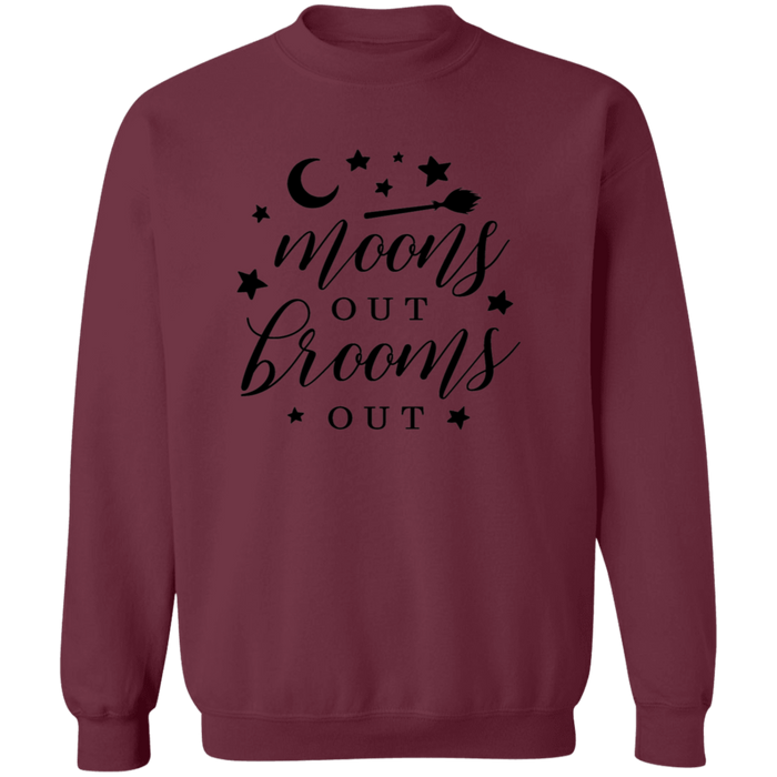 Moons Out Brooms Out crewneck sweatshirt in Maroon