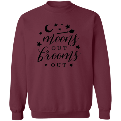 Moons Out Brooms Out crewneck sweatshirt in Maroon