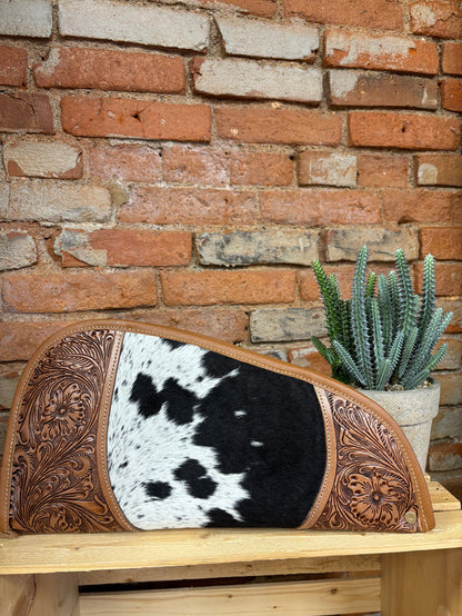Myra Bag Sonoran Range Hair-On Hide & Tooled Leather 15" Gun Case S-10875-Painted Cowgirl Western Store