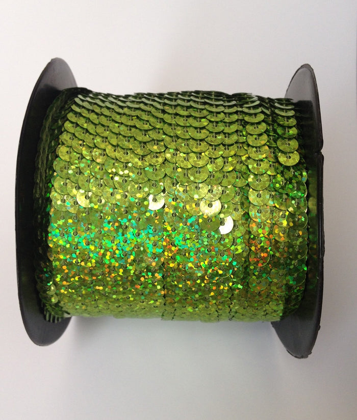 New! Lime Green Sequins 100 yard Roll Spool String 6mm Sewing Tools Fabric Tools Supplies Trim Sequin